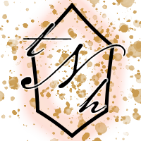 The outline of the lamppost lamp with a soft glow and tea splatter. The initials of the Neighbourhood are on top