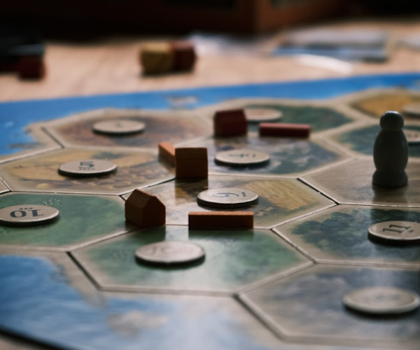 An in-progress boardgame