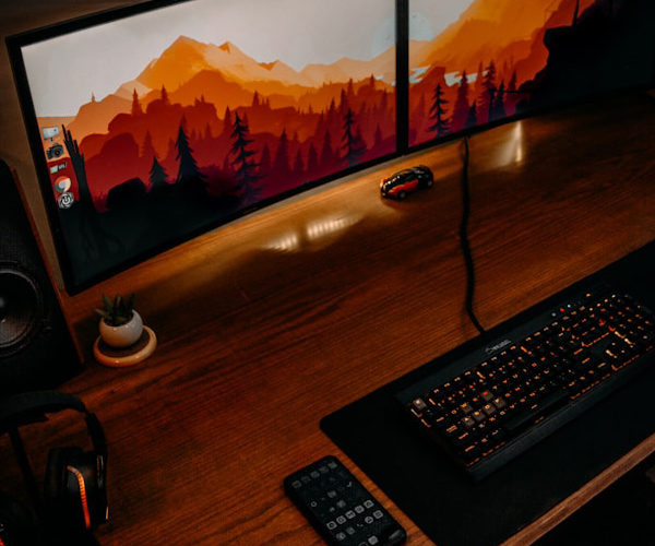 A warm gaming desk computer