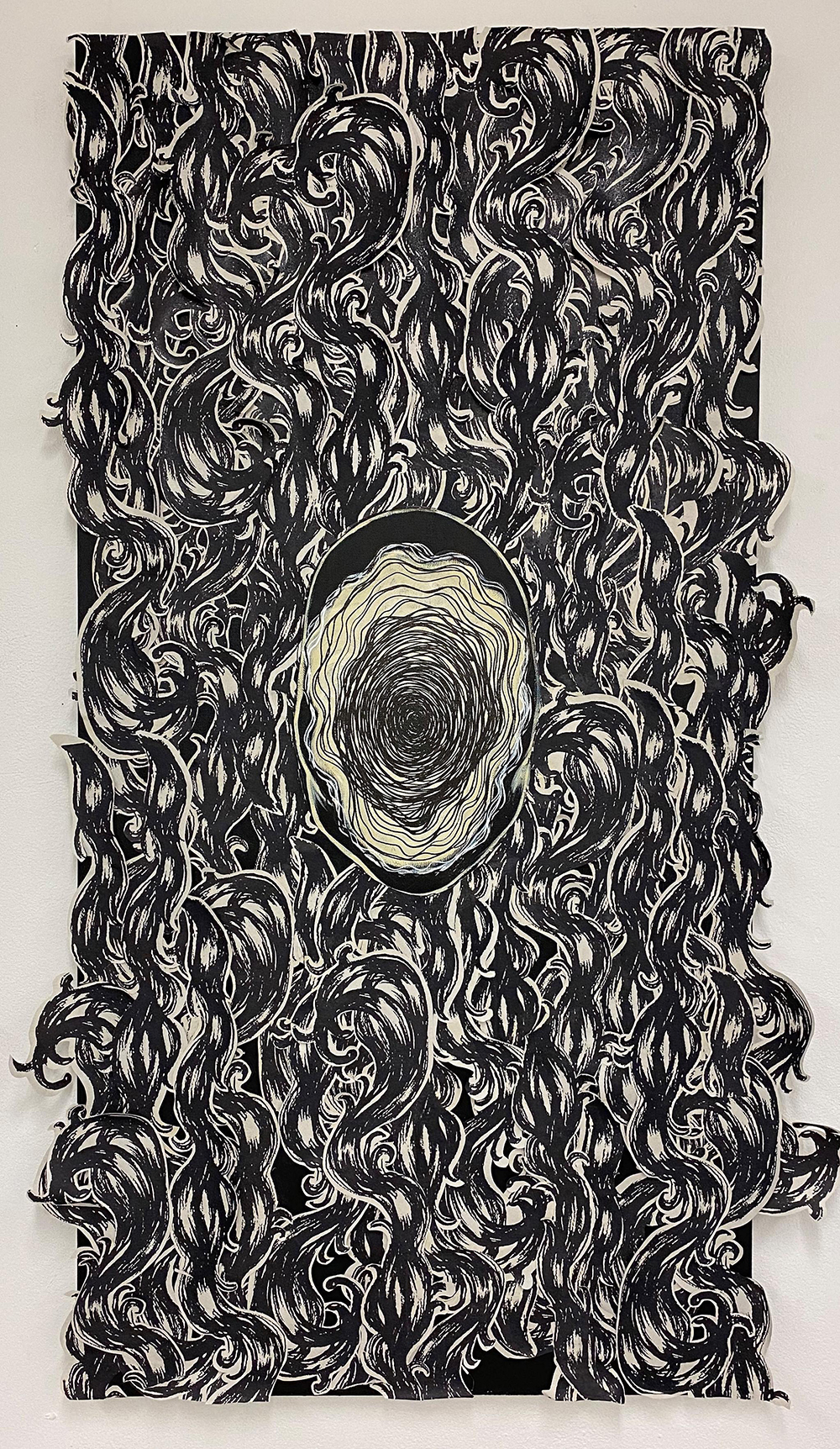 Reach Me in Ways I Do Not Know, 24 x 47 in. Silkscreen, Acrylic on Canvas. December 2022