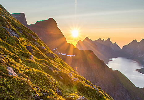 sunset backcountry hiking