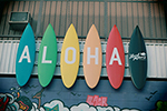surfboards that say aloha