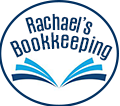 Text 'Rachael's Bookeeping' hovering above an open book
