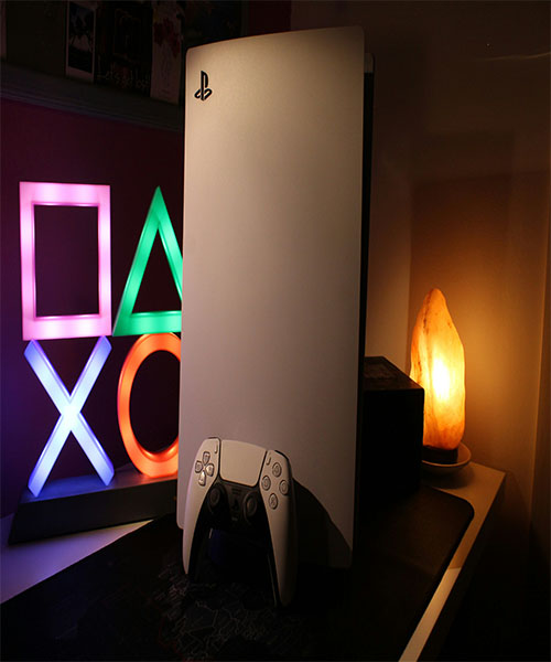 Playstation system on desk