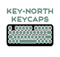 Key-North Keycaps logo with black and green keyboard underneath title text.